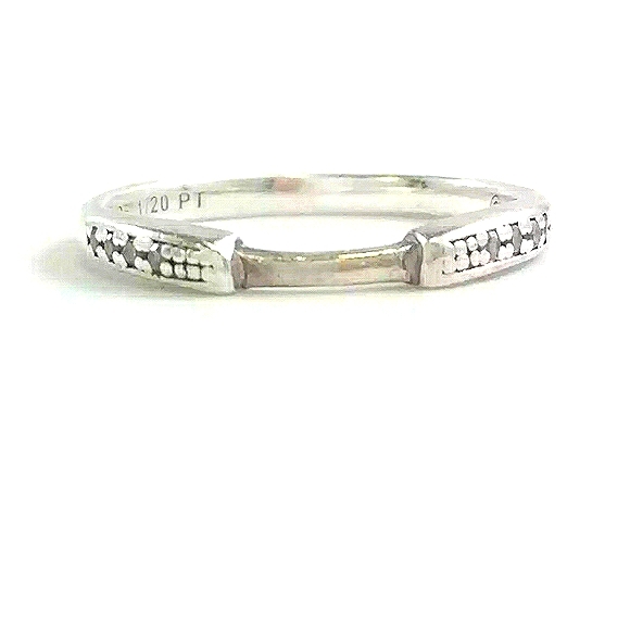 🎀Clearance🎀 VTG GENUINE DIAMONDS 💎 STERLING SILVER PLATINUM RING See pics.